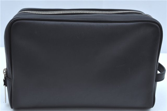 Authentic GUCCI Clutch Hand Bag Purse Leather 0141130 Black J8377