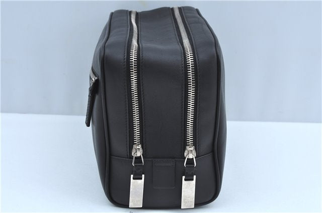 Authentic GUCCI Clutch Hand Bag Purse Leather 0141130 Black J8377