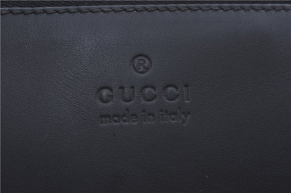 Authentic GUCCI Clutch Hand Bag Purse Leather 0141130 Black J8377