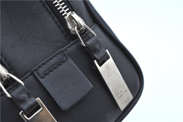 Authentic GUCCI Clutch Hand Bag Purse Leather 0141130 Black J8377