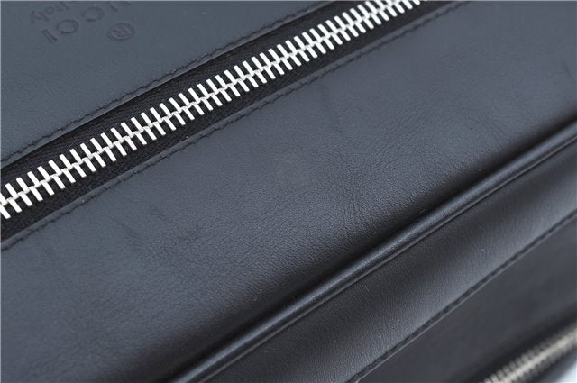 Authentic GUCCI Clutch Hand Bag Purse Leather 0141130 Black J8377