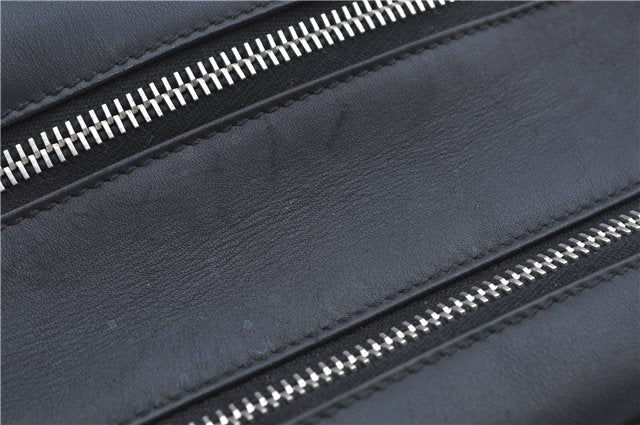 Authentic GUCCI Clutch Hand Bag Purse Leather 0141130 Black J8377