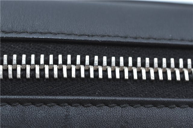 Authentic GUCCI Clutch Hand Bag Purse Leather 0141130 Black J8377