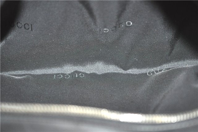 Authentic GUCCI Clutch Hand Bag Purse Leather 0141130 Black J8377