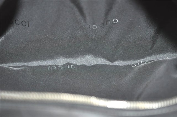 Authentic GUCCI Clutch Hand Bag Purse Leather 0141130 Black J8377