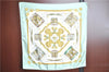 Authentic HERMES Carre 90 Scarf "LES TAMBOURS" Silk Light Green J8386