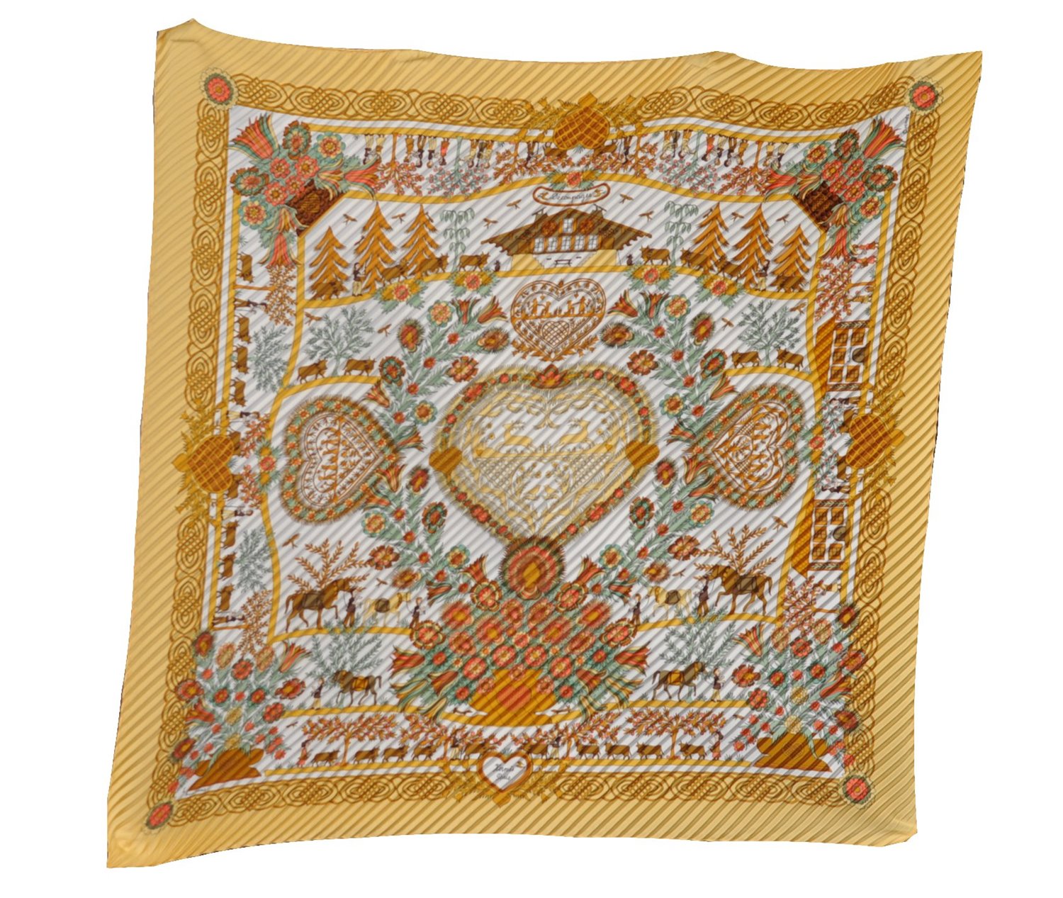 Authentic HERMES Pleats Scarf 