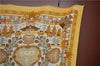 Authentic HERMES Pleats Scarf "Decoupage" Silk Orange Box J8405