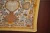 Authentic HERMES Pleats Scarf "Decoupage" Silk Orange Box J8405