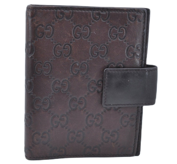 Authentic GUCCI Guccissima Agenda Notebook Cover Leather 115240 Brown J8413