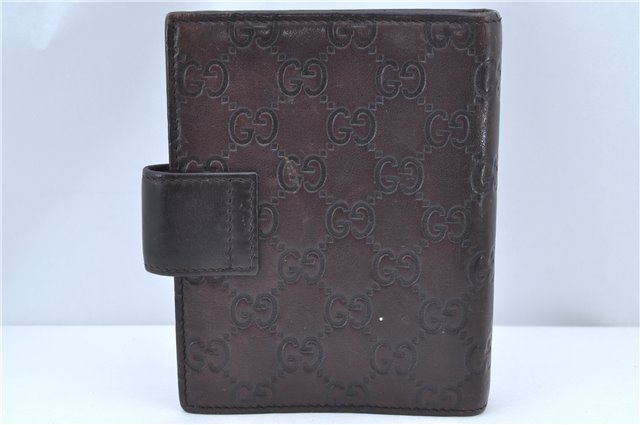 Authentic GUCCI Guccissima Agenda Notebook Cover Leather 115240 Brown J8413