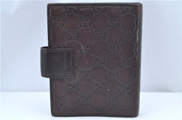 Authentic GUCCI Guccissima Agenda Notebook Cover Leather 115240 Brown J8413