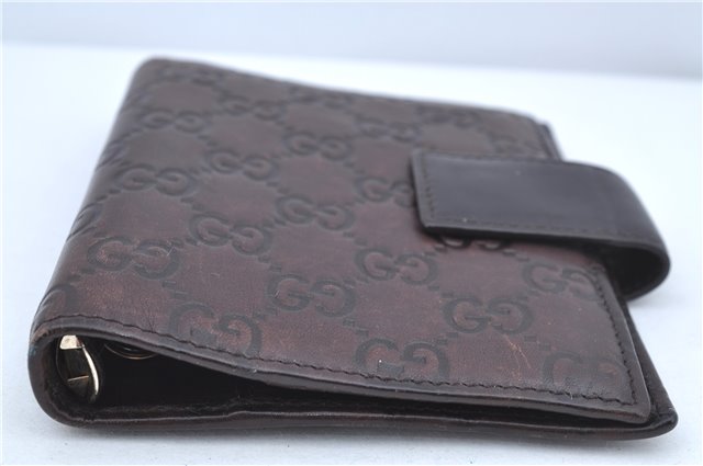 Authentic GUCCI Guccissima Agenda Notebook Cover Leather 115240 Brown J8413