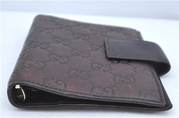 Authentic GUCCI Guccissima Agenda Notebook Cover Leather 115240 Brown J8413