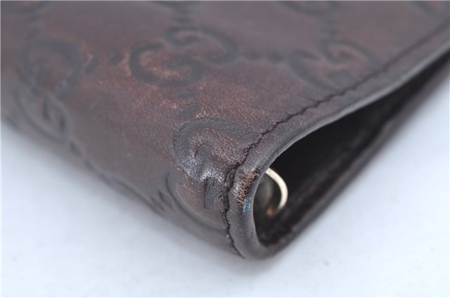 Authentic GUCCI Guccissima Agenda Notebook Cover Leather 115240 Brown J8413