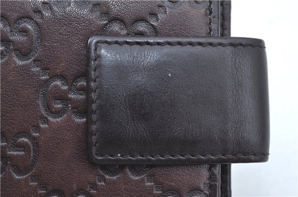 Authentic GUCCI Guccissima Agenda Notebook Cover Leather 115240 Brown J8413