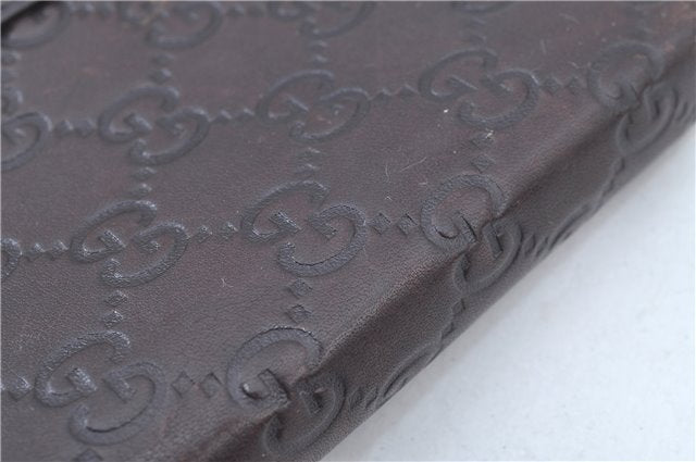 Authentic GUCCI Guccissima Agenda Notebook Cover Leather 115240 Brown J8413