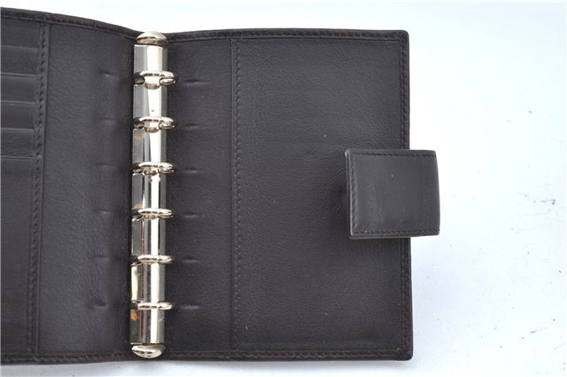 Authentic GUCCI Guccissima Agenda Notebook Cover Leather 115240 Brown J8413