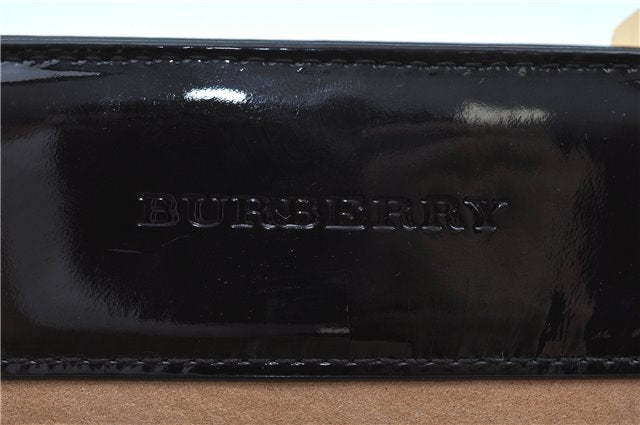 Authentic BURBERRY Vintage Wool Enamel Hand Bag Purse Brown J8429