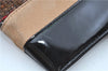 Authentic BURBERRY Vintage Wool Enamel Hand Bag Purse Brown J8429