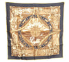 Authentic HERMES Carre 90 Scarf "RYTHMES DU MONDE" Silk Yellow Black Box J8434