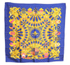 Authentic HERMES Carre 90 Scarf "BRITISH HERALDRY" Silk Blue Gold J8437