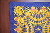 Authentic HERMES Carre 90 Scarf "BRITISH HERALDRY" Silk Blue Gold J8437