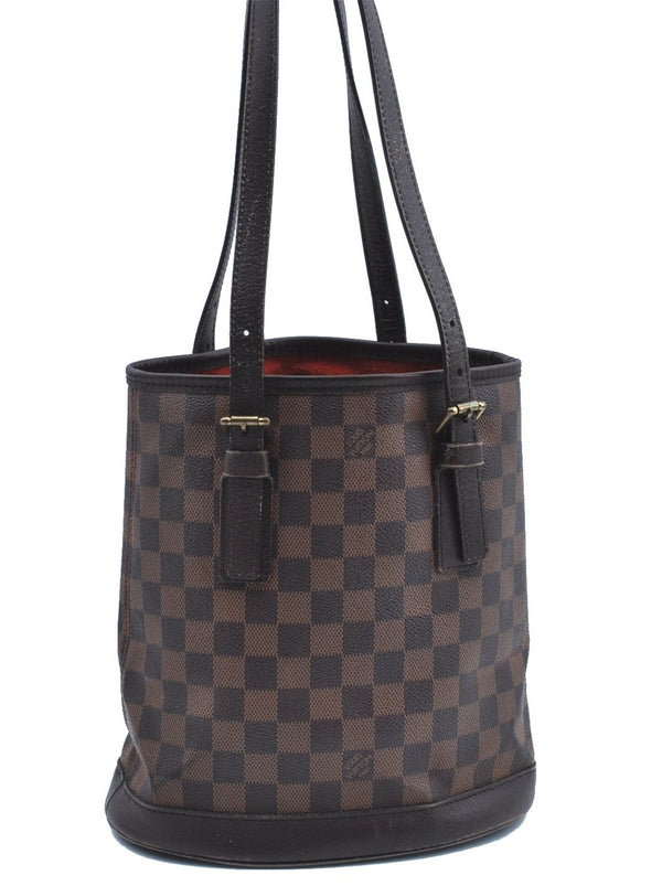 Authentic Louis Vuitton Damier Marais Bucket Shoulder Tote Bag N42240 LV J8485