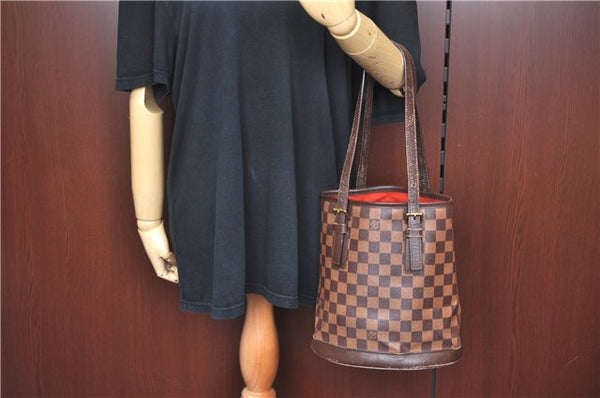 Authentic Louis Vuitton Damier Marais Bucket Shoulder Tote Bag N42240 LV J8485