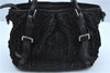 Authentic BURBERRY Vintage Leather 2Way Shoulder Hand Bag Purse Black J8488