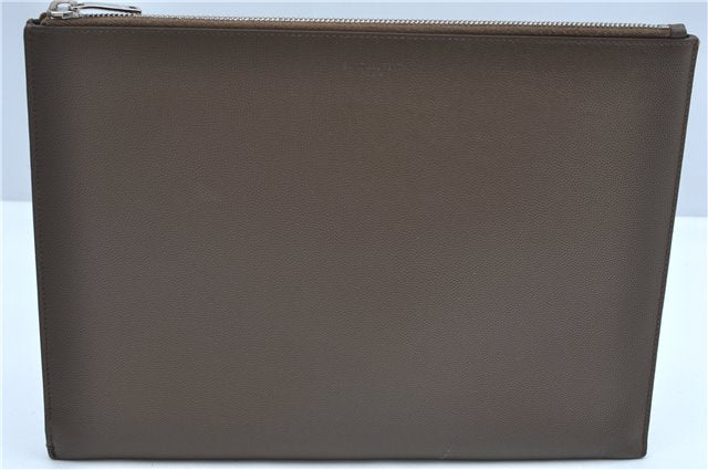 Authentic SAINT LAURENT Clutch Hand Bag Purse Leather 397294 Brown J8508