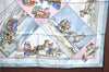 Authentic HERMES Carre 90 Scarf "Voyages en Russie" Silk Light Blue J8518