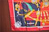 Authentic HERMES Carre 90 Scarf "HARNAIS DE COUR" Silk Black Red Box J8519