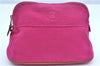 Authentic HERMES Bolide PM Pouch Purse Canvas Leather Pink J8549