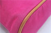 Authentic HERMES Bolide PM Pouch Purse Canvas Leather Pink J8549