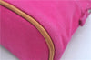 Authentic HERMES Bolide PM Pouch Purse Canvas Leather Pink J8549