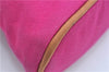 Authentic HERMES Bolide PM Pouch Purse Canvas Leather Pink J8549