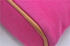 Authentic HERMES Bolide PM Pouch Purse Canvas Leather Pink J8549