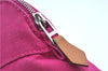 Authentic HERMES Bolide PM Pouch Purse Canvas Leather Pink J8549