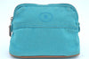 Authentic HERMES Bolide Pouch MiniMini Purse Canvas Leather Light Blue J8555