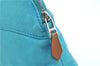 Authentic HERMES Bolide Pouch MiniMini Purse Canvas Leather Light Blue J8555