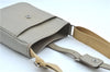 Authentic BURBERRY Vintage Leather Shoulder Cross Body Bag Purse Gray J8567