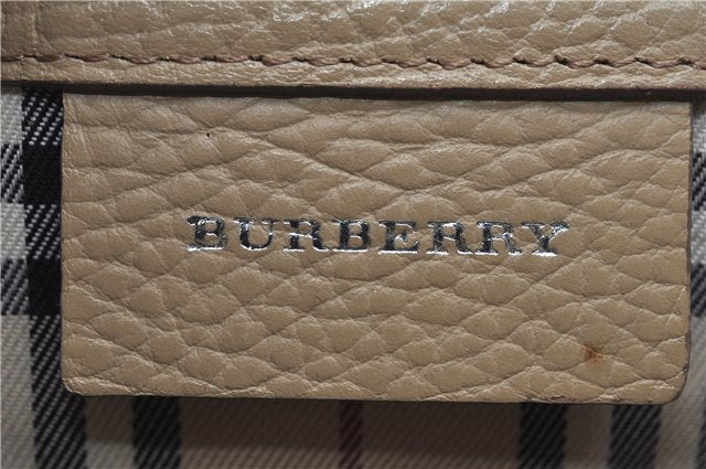 Authentic BURBERRY Vintage Leather Shoulder Cross Body Bag Purse Gray J8567