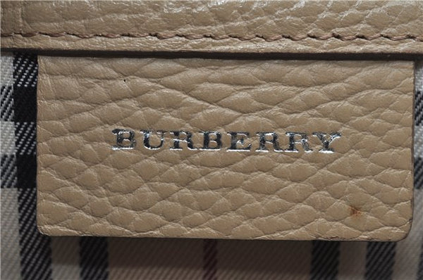 Authentic BURBERRY Vintage Leather Shoulder Cross Body Bag Purse Gray J8567