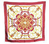 Authentic HERMES Carre 90 Scarf "Eperon d'or" Silk Bordeaux Red White J8622