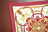 Authentic HERMES Carre 90 Scarf "Eperon d'or" Silk Bordeaux Red White J8622