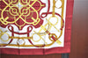 Authentic HERMES Carre 90 Scarf "Eperon d'or" Silk Bordeaux Red White J8622