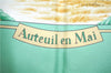 Authentic HERMES Carre 90 Scarf "Auteuil Mai" Silk Green J8640