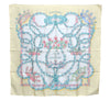 Authentic HERMES Carre 90 Scarf "LE SACRE DU PRINTEMPS" Silk Yellow J8641