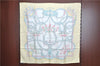 Authentic HERMES Carre 90 Scarf "LE SACRE DU PRINTEMPS" Silk Yellow J8641